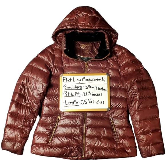 Calvin Klein Puffer Jacket Size Medium Burgundy/Maroon Lightweight Premium Down - Picture 15 of 15